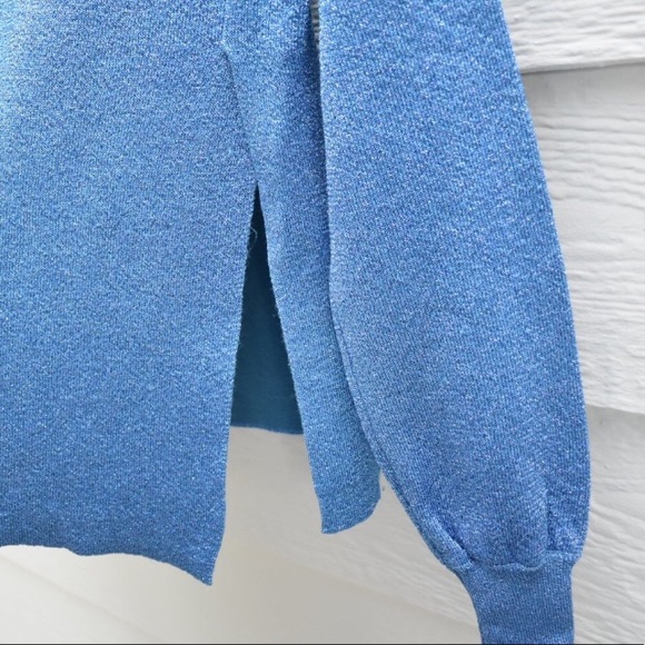 J. CREW Blue Metallic Pullover Crew Neck Sweater - Picture 4 of 7